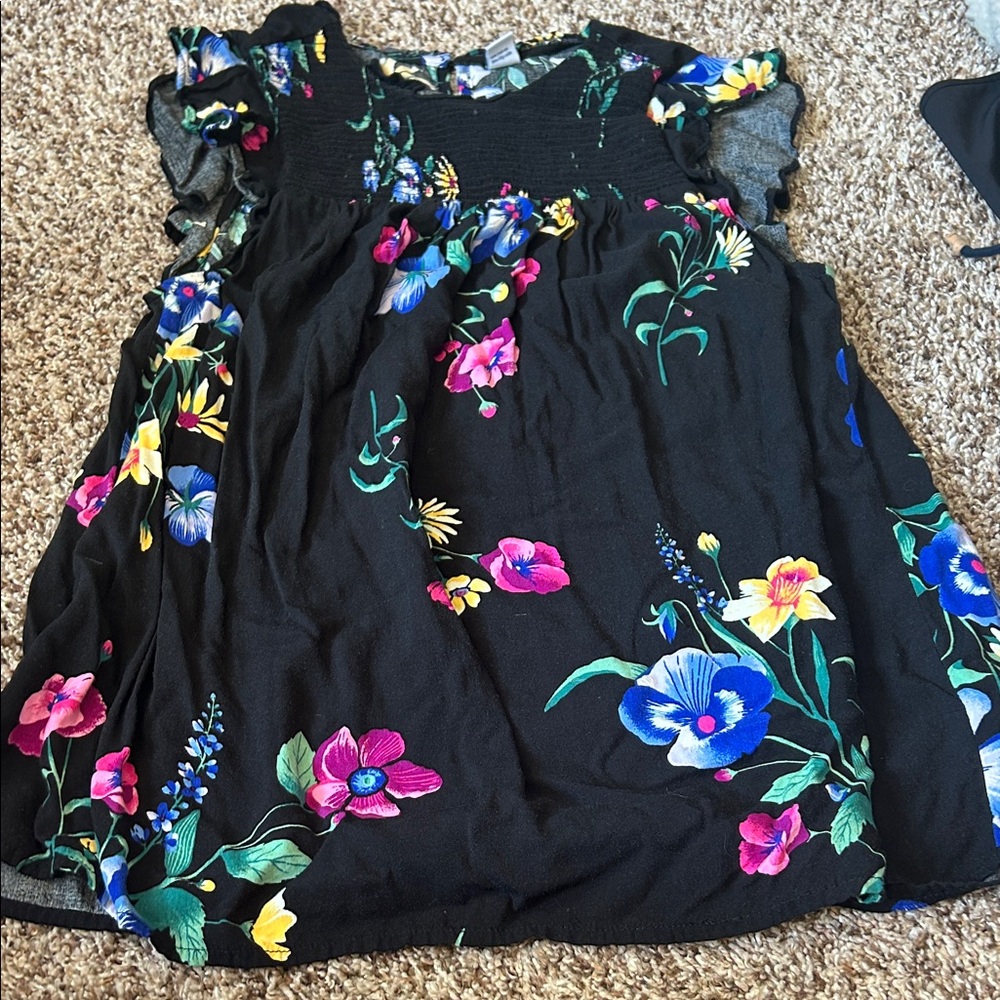 Old Navy Black Floral Kids Dress